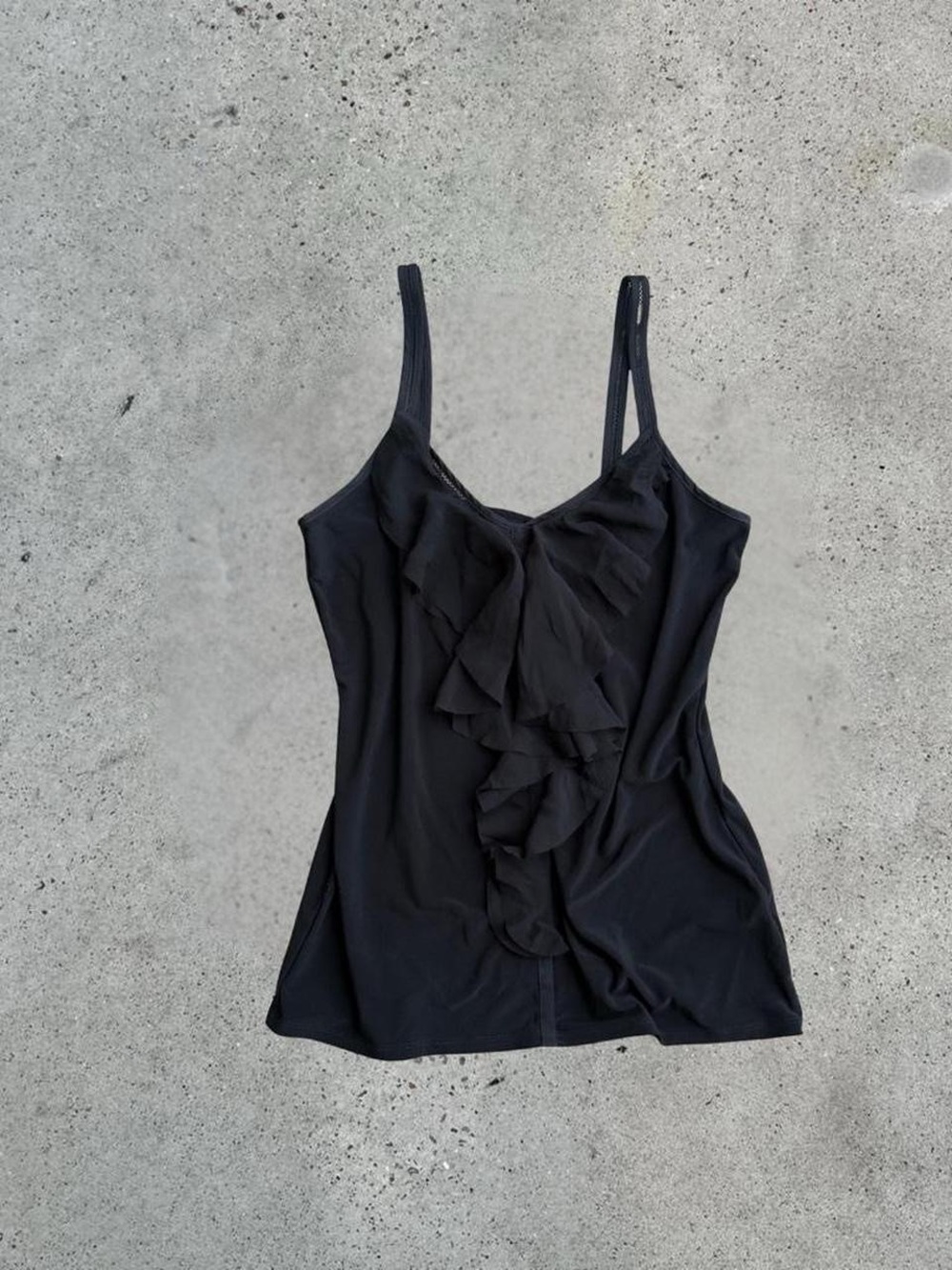 Black Ruffle Cami Tank Top - White House black market